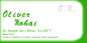 oliver mohai business card